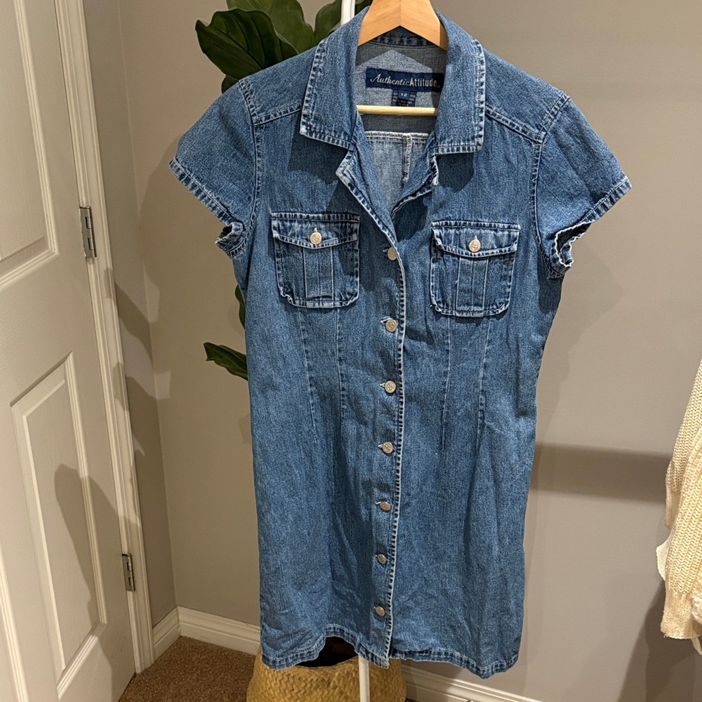 Authentic Attitude | Vintage Denim Button-Up Dress